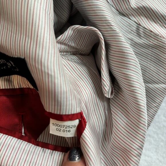 Brooks Brothers Suit Jacket Mens 42L Blue Gray Red Fleece Tollegno 1900 Wool - Picture 9 of 10